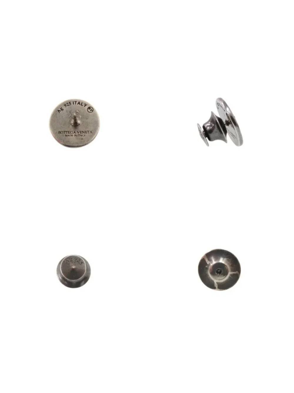 Bottega Veneta Butterfly Tie Tack Pin Brooch Metal Silver